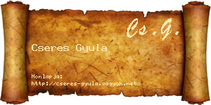 Cseres Gyula névjegykártya